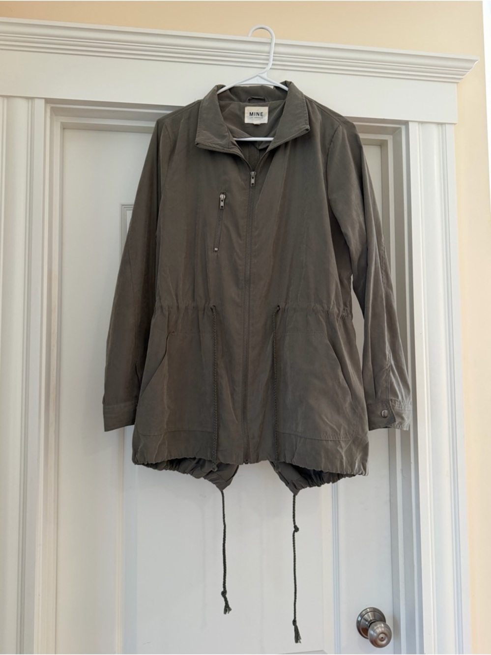 MINE Olive Green Utility Drawstring Anorak Jacket Discount